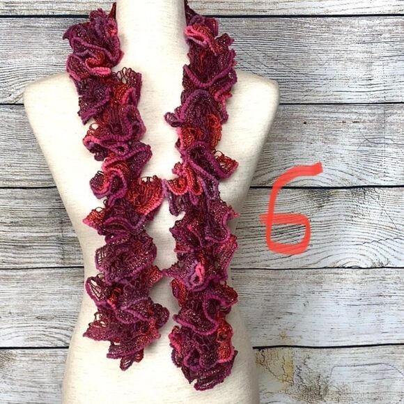 NEW Handmade knit ruffle scarf. - Picture 8 of 14